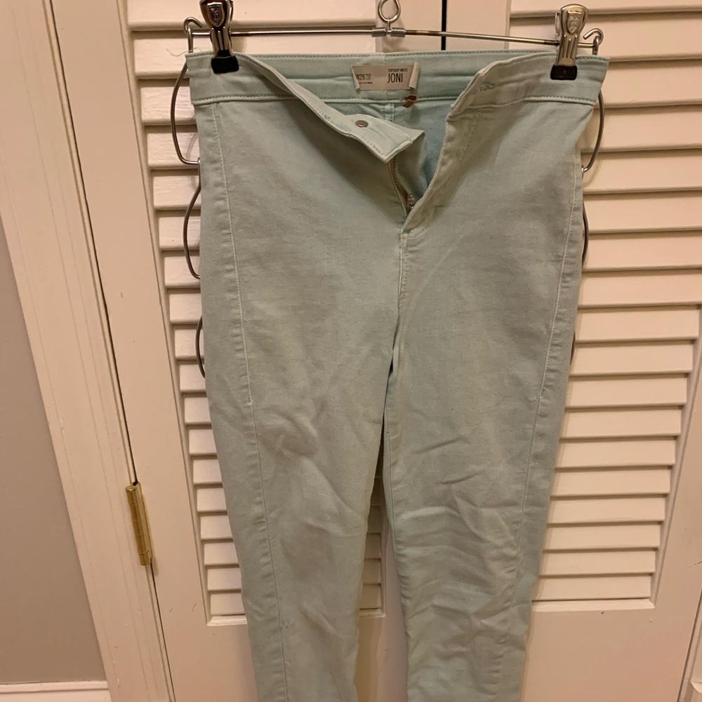Womens top shop moto Joni blue/mint jeans